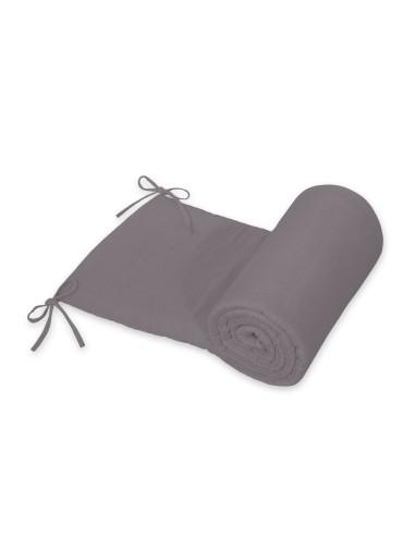 Universal muslin cot bumper 180x30 cm - anthracite