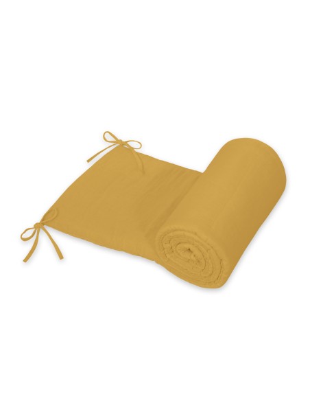 Universal muslin cot bumper 180x30 cm - honey yellow