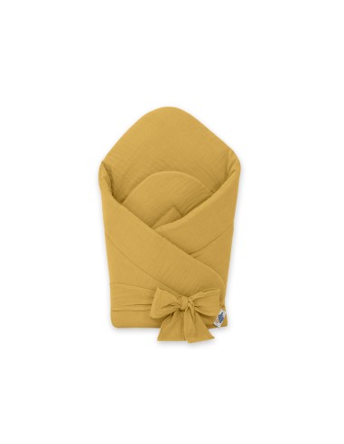 MUSLIN baby nest with bow - honey yellow