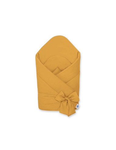 Baby nest with stiffening with bow - honey yellow