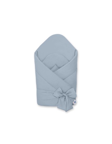 Baby nest with stiffening with bow - pastel blue