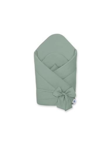 Baby nest with stiffening with bow - pastel green