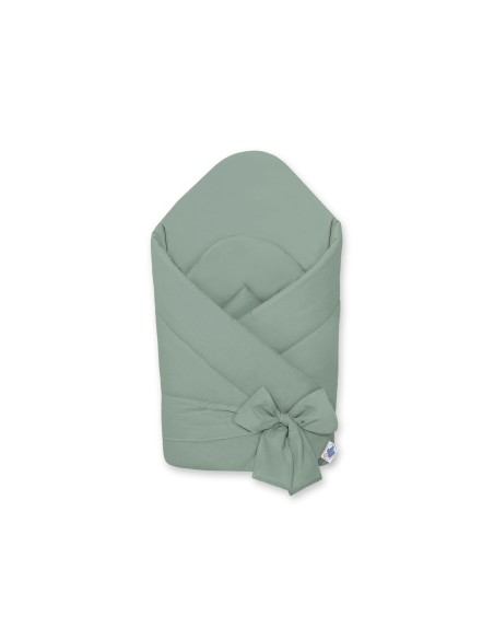 Baby nest with stiffening with bow - pastel green