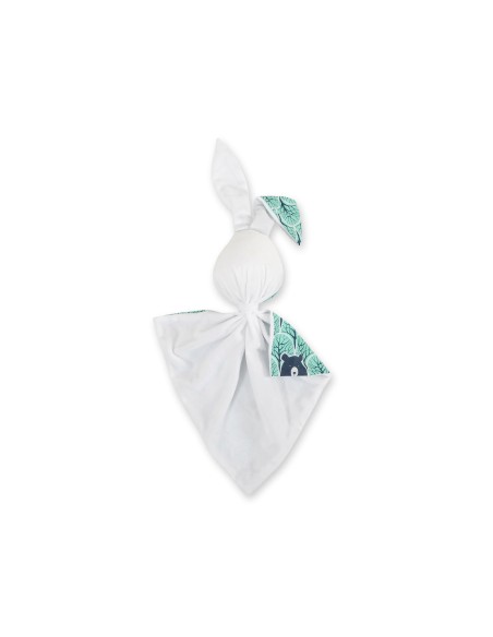 Cuddly rabbit double-sided - mint forest/white