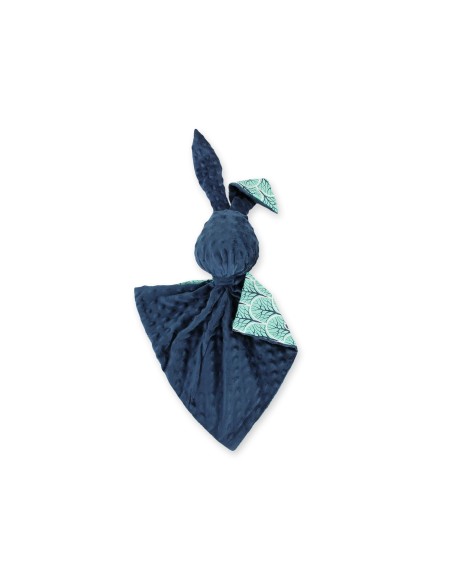 Cuddly rabbit double-sided - mint forest/dark blue