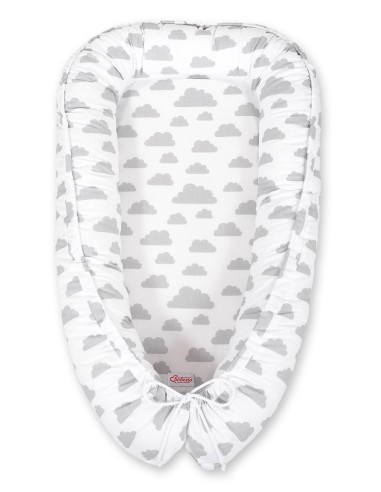 Baby nest double-sided Premium Cocoon for infants BOBONO- clouds gray