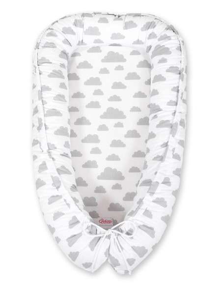 Baby nest double-sided Premium Cocoon for infants BOBONO- clouds gray