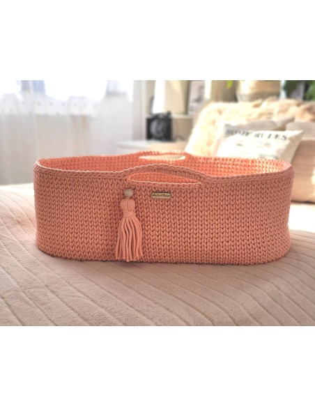 Moses basket BOHO Handmade - salmon