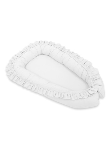 Baby nest Premium Cocoon for infants with a ruffle MY SWEET BABY- white