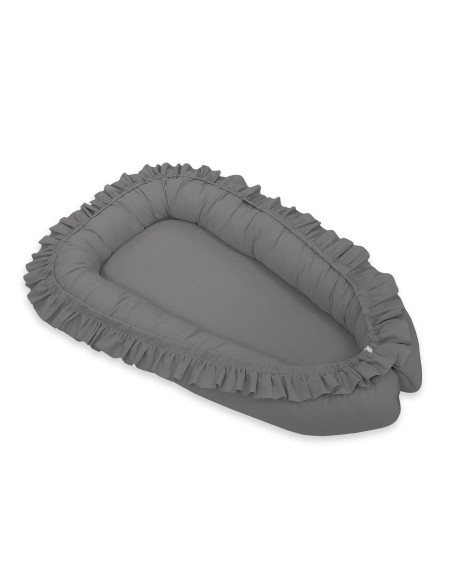 Baby nest Premium Cocoon for infants with a ruffle MY SWEET BABY- anthracite