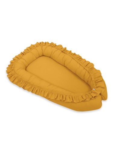 Baby nest Premium Cocoon for infants with a ruffle MY SWEET BABY- honey yellow