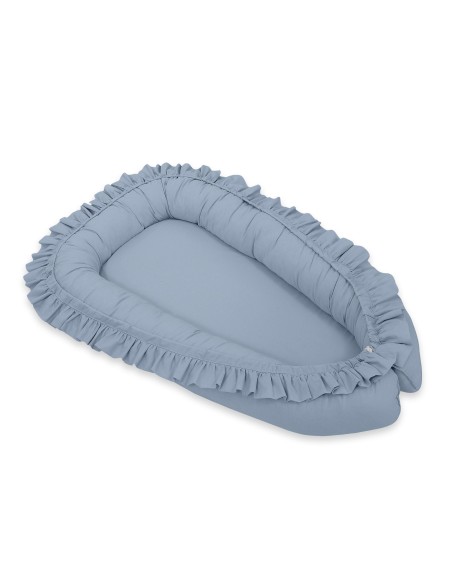 Baby nest Premium Cocoon for infants with a ruffle MY SWEET BABY- pastel blue