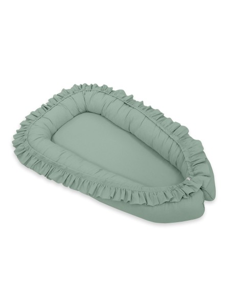 Baby nest Premium Cocoon for infants with a ruffle MY SWEET BABY- pastelgreen