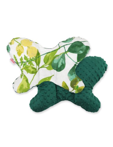 Double-sided anti shock cushion \"BUTTERFLY\" - eucalyptus/green