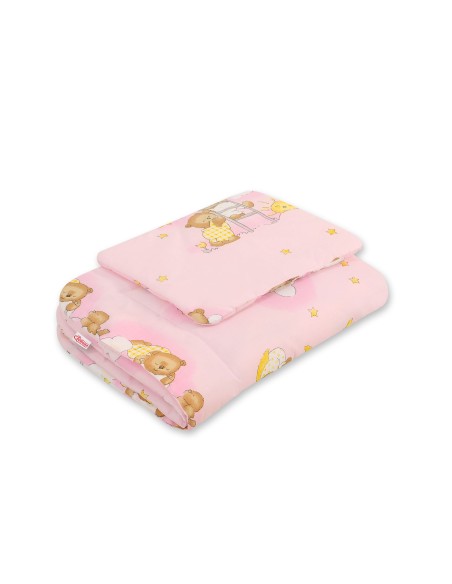 Bedding set 2-pcs 75x100cm NEWBORN - Teddy bears on ladders pink