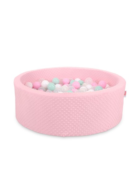 Ball-pit minky H-30 cm with balls 200pcs- pink