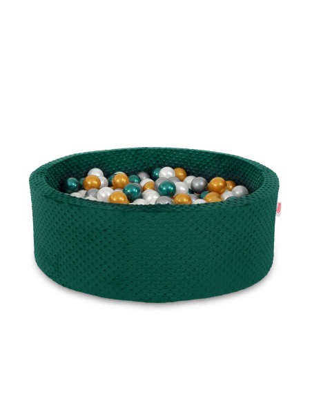 Ball-pit minky H-30 cm with balls 200pcs- bottle green