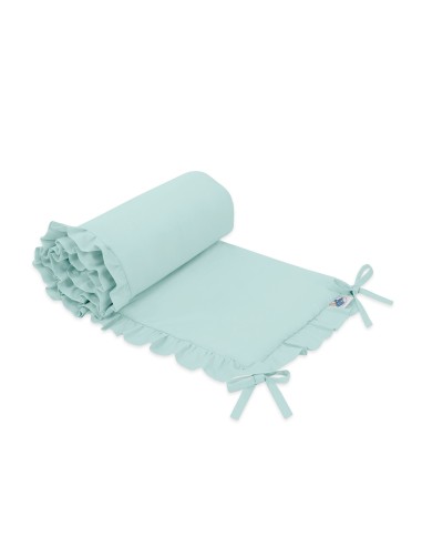 Universal baby bed bumper with frill - mint