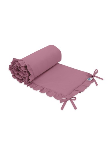 Universal baby bed bumper with frill - pastel violet