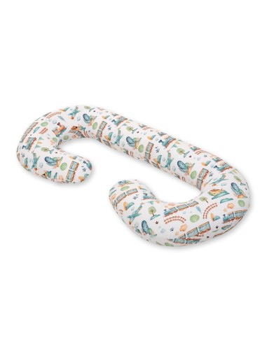 Maternity Support Pillow C - turquoise train