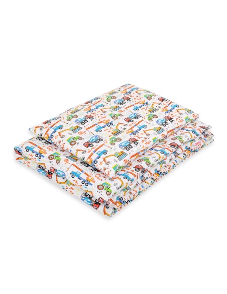 Baby cotton bedding set 2-pcs 120x90 cm- construction site