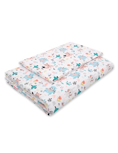 Bedding set 2-pcs with filling - blue teddy bears