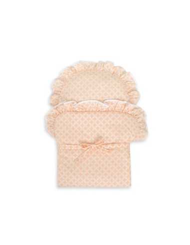 Baby doll swaddling blanket - rosette peach