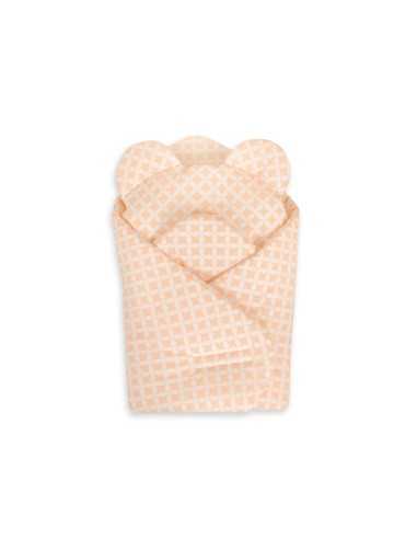 Doll's swaddling cone with pillow - rosette peach