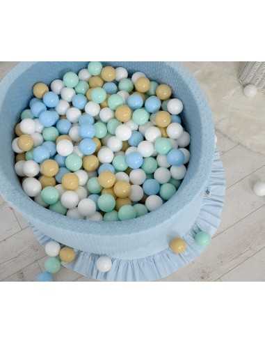 Ball-pit minky H-40 cm with balls 200pcs- misty blue