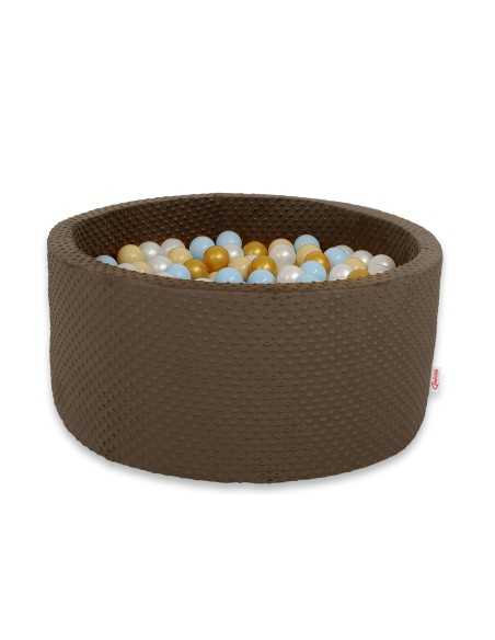 Ball-pit minky H-40 cm with balls 200pcs - chocolate