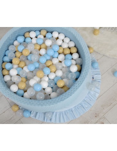 Ball-pit minky H-30 cm with balls 200pcs- misty blue