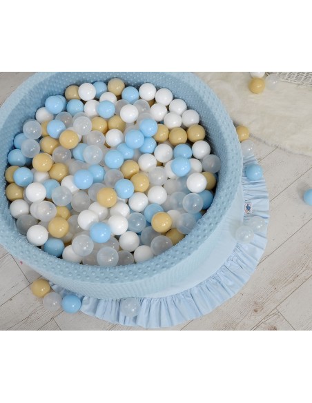 Ball-pit minky H-30 cm with balls 200pcs- misty blue