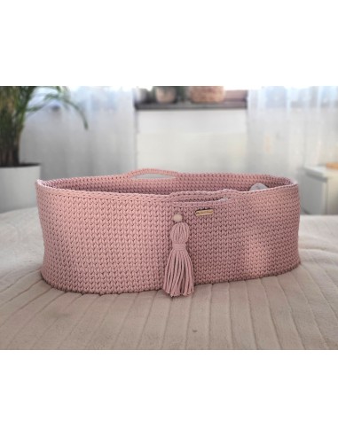 Moses basket BOHO Handmade - pastel pink