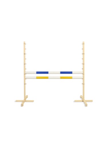 Jumping obstacle for Hobby Horse 120cm, with two beams - blue and yellow