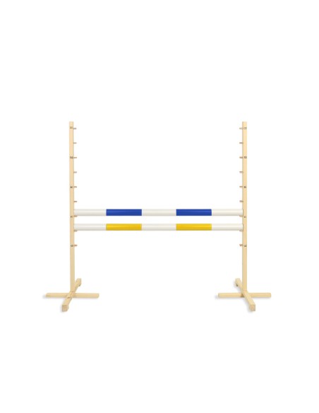 Jumping obstacle for Hobby Horse 120cm, with two beams - blue and yellow