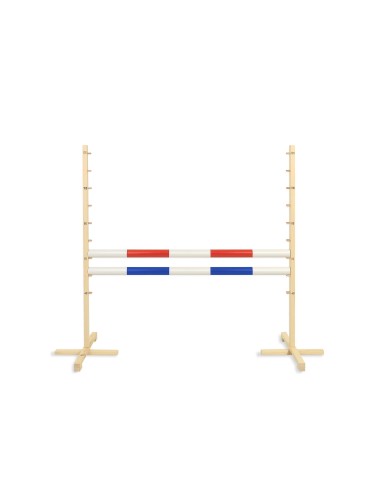 Jumping obstacle for Hobby Horse 120cm, with two beams red and blue