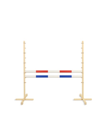 Jumping obstacle for Hobby Horse 120cm, with two beams red and blue