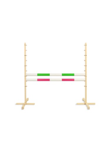 Jumping obstacle for Hobby Horse 120cm, with two beams green and pink