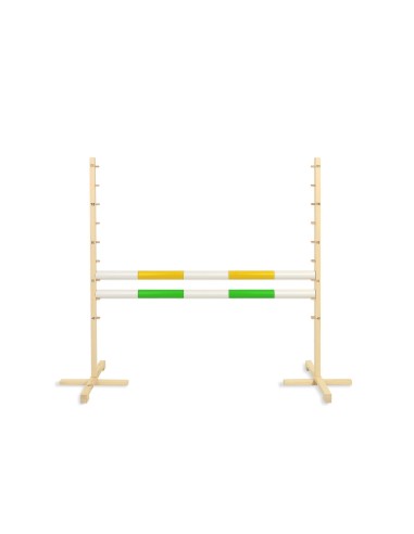 Jumping obstacle for Hobby Horse 120cm, with two beams yellow and green