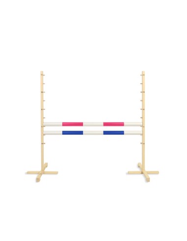 Jumping obstacle for Hobby Horse 120cm, with two beams pink and blue