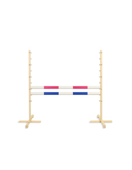 Jumping obstacle for Hobby Horse 120cm, with two beams pink and blue