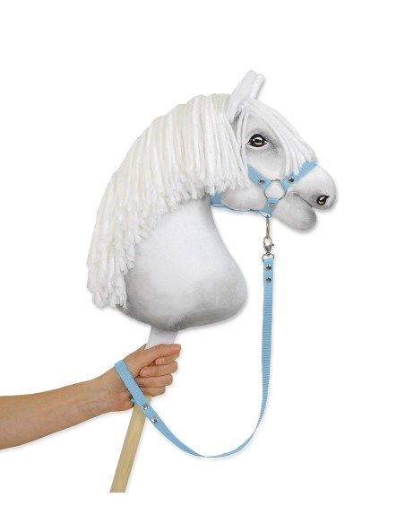 Tether for hobby horse made of webbing tape - light blue