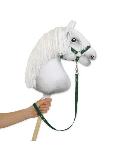 Tether for hobby horse made of webbing tape - bottle green