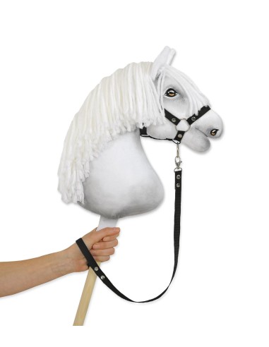 Tether for hobby horse made of webbing tape - black