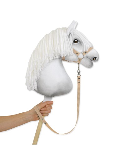 Tether for hobby horse made of webbing tape - beige