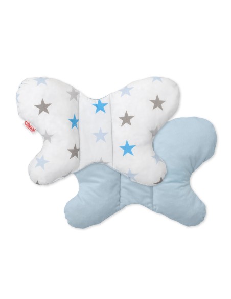 Double-sided anti shock cushion \"BUTTERFLY\" - gray -blue stars