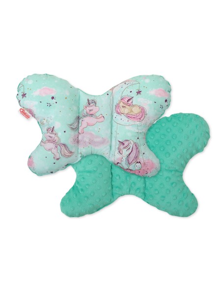 Double-sided anti shock cushion \"BUTTERFLY\" - unicorn mint