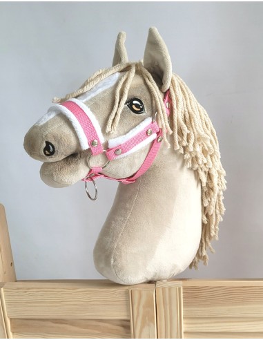 The adjustable halter for Hobby Horse A3 - pink with white furry