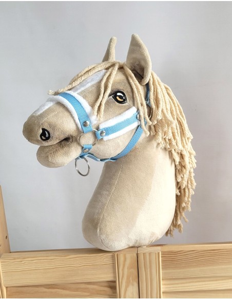 The adjustable halter for Hobby Horse A3 - light blue with white furry