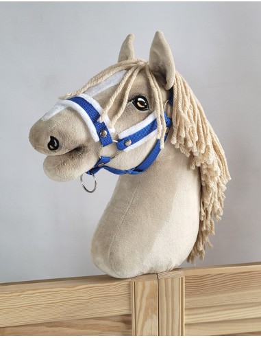 The adjustable halter for Hobby Horse A3 - blue with white furry